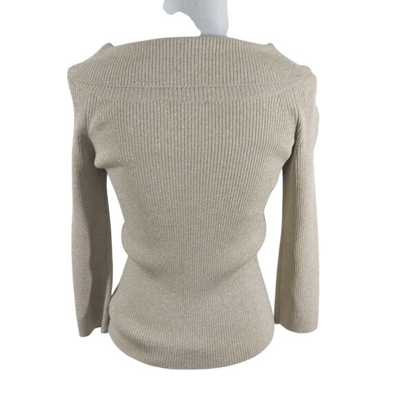 NWOT! TALBOTS! GOLDEN DELICIOUS RIBBED ROLL NECK 3/4 SLEEVE SWEATER! SZ S - Picture 6 of 11